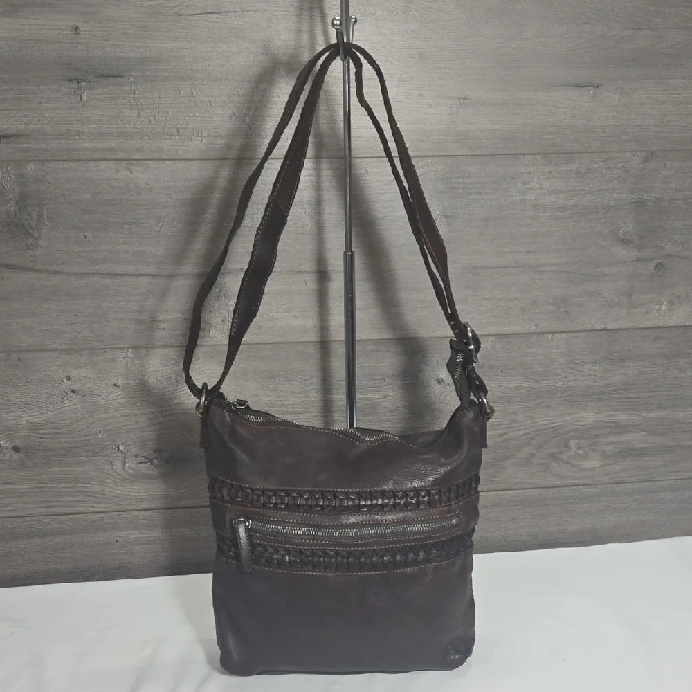 Vilenca Holland for Anthropologie Brown Leather Crossbody Bag
